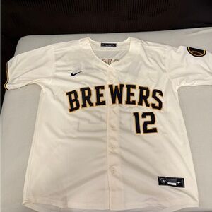 SOLD - Milwaukee Brewers Home (Rhys Hoskins - #12) Nike Replica Jersey